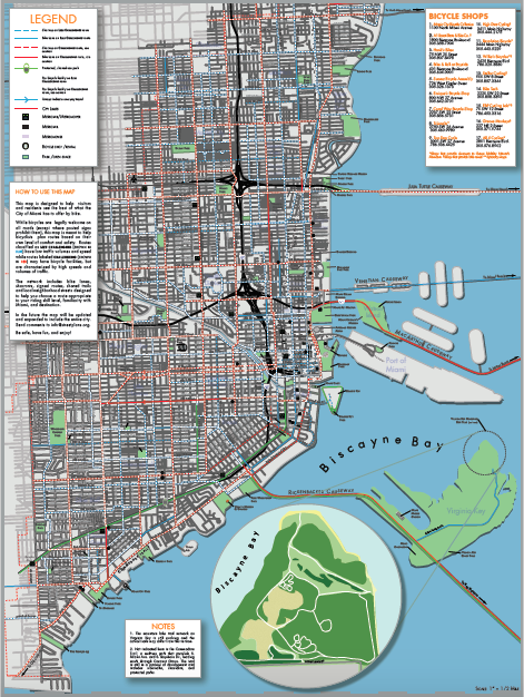 district 2 bicycle map | miami, fl | street plans